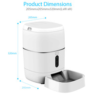 Distributeur automatique de nourriture pour animaux de compagnie Tuya Smart, matériau PC, capacité 6L, contrôle par application, Wi-Fi sans fil, commande vocale Alexa/Google, longue durée de vie