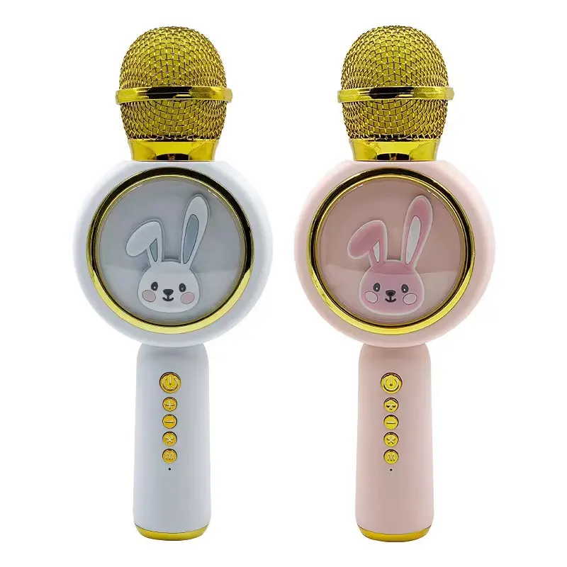 2023 Di Động Cầm Tay Trẻ Em Không Dây Karaoke Microphone Với Loa LED Ánh Sáng Trẻ Em Karaoke Hát Mic Âm Nhạc Đồ Chơi Quà Tặng