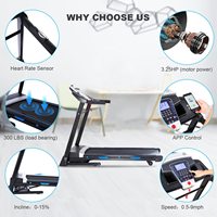 Caminadora Eléctrica Plegable para Ejercicio Cardiovascular en Casa u Oficina, con Inclinación del 15% y Aplicación Inteligente