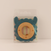 Boîte transparente personnalisée en PET pour emballer les jouets de dentition à mâcher en silicone pour bébé avec carte de remerciement