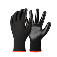 Gants de travail enduits de nitrile pour la réparation automobile, la manipulation mécanique de précision, avec doublure respirante en nylon et grip en micro-mousse