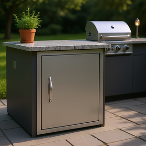 Puerta de Acero Inoxidable Vevor para Cocina Exterior, 17W X 24H Pulgadas, Montaje Empotrado, Manija Vertical para Isla de Cocina, Asado y Almacenamiento - Product Image 2