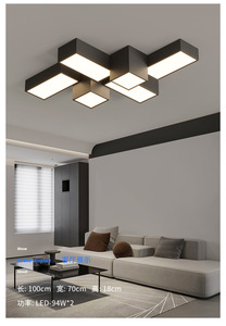 Lustre LED moderne en forme de nuage, avec abat-jour en papier, base en métal, AC 3500K, blanc chaud, design asiatique, grande taille, luminaire pour chambre à coucher, CRI90 - Product Image 3