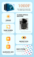 Projecteur portable intelligent S30 Full HD 1080P Android, 120 lumens ANSI, projecteur TV intelligent WIFI, projecteur domestique