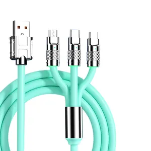 Evrensel taşınabilir 3 in 1 çoklu Usb hızlı şarj kablosu hızlı şarj tipi Android için iPhone için Tecno için tecx için