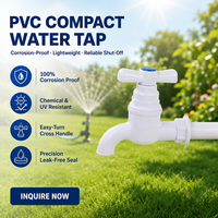 Robinet fileté en PVC avec poignée en plastique, résistant à la corrosion, pour l'irrigation domestique, le jardin et la ferme, vente en gros OEM