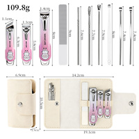 Set Profesional de 10 Piezas para el Cuidado de las Uñas, Kit de Manicura y Pedicura de Acero Inoxidable, Herramientas Portátiles de Viaje para Cortar Uñas