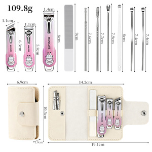 Ensemble de soins des ongles professionnel 10 pièces, kit de <span class=keywords><strong>manucure</strong></span> et pédicure en acier inoxydable, outils de coupe-ongles portables pour les voyages - Product Image 5
