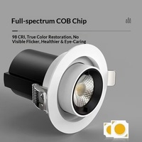 Spot LED encastrable en aluminium extensible, COB, angle de faisceau réglable, pour salons, entrées, magasins, style trompe d'éléphant