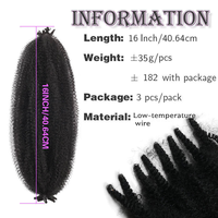 Mèches à tresser Spring Twist de 16 pouces, Tresses Sénégalaises Passion Soft Locs au crochet, 105g, pré-bouclées, fixation à l'eau chaude