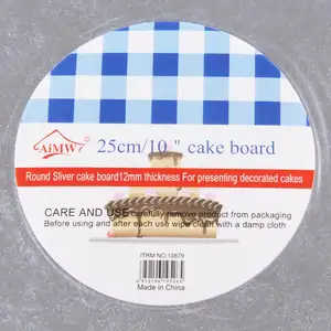 Panneau de Base pour gâteau en argent, rond, à gâteaux en tambour pour décoration, présentation et service à desserts, 1 pièce