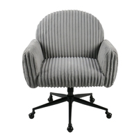 Chaise de bureau ergonomique moderne à dossier inclinable et rotatif à 360 degrés, avec revêtement en lin imperméable et système de liaison inclinable