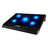 VENTE CHAUDE Support de refroidissement pour ordinateur portable haute pression avec ventilateur puissant, grille métallique et double port USB pour le gaming