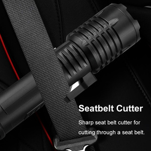 Пластиковый фонарик из АБС-пластика XHP70, светодиодный ЖК-дисплей с цифровым дисплеем, красный синий свет, резак для ремня безопасности, 4500 люмен, масштабируемый наружный фонарик - Product Image 3