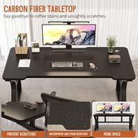 Escritorio Metálico para Computadora, para Oficina en Casa, Espacio Pequeño, Almacenamiento, Juegos, Altura Ajustable, Esquinas Reforzadas, Tablero Grande
