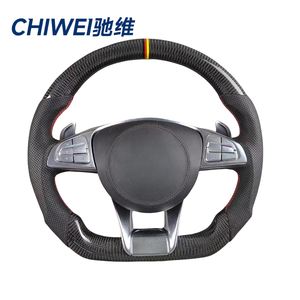 Volant en fibre de carbone <span class=keywords><strong>Mercedes</strong></span> pour W213 W205 W222 C63 C257 Classe G E300 Chauffant Style Racing Léger Semi-perforé - Product Image 5