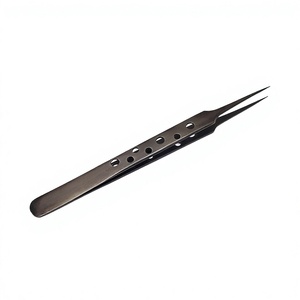 Meilleur Plasma Noir UN type Droit DS Extension De Cils Pince À Épiler Trous D'adhérence soins De Beauté outils De Maquillage de Marque Privée - Product Image 1