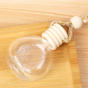 10ml botol liontin parfum aroma aromaterapi minyak Diffuser esensial kaca bening oblong dapat diisi ulang kosong dengan tutup kayu - Product Image 4