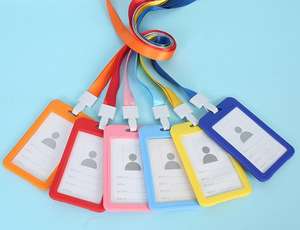 Porte-clés en plastique personnalisé Porte-cartes rigide en PVC Porte-clés Longue lanière Longes de permis de travail avec logo personnalisé - Product Image 6