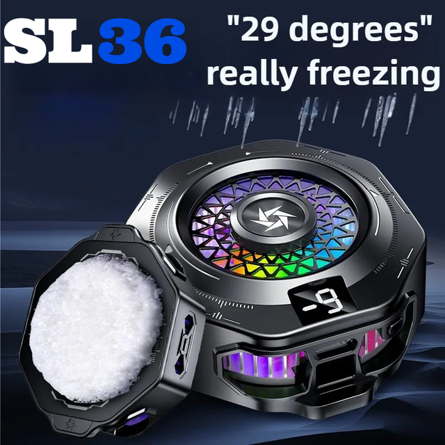 Mobile Phone Cooler Magnetic Back-clip 2 in 1 Semiconductor PUBG Cooling Radiator with Digital Display Dual Gear Adjustment