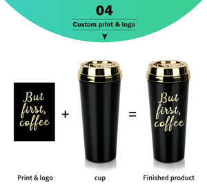 Taza de <span class=keywords><strong>caf</strong></span>é de viaje personalizable Koffie Bekers Vaso Tazas de plástico de doble pared Tazzine Da Caffe <span class=keywords><strong>Caf</strong></span>é reutilizable sin BPA - Product Image 5