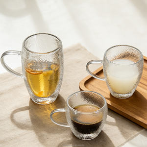 แก้วน้ำสองชั้นแบบมีหูจับ <span class=keywords><strong>ราคา</strong></span>โรงงาน สำหรับใช้ในบ้าน ร้านกาแฟ และร้านอาหาร - Product Image 4