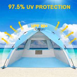 Tienda de playa portátil de un dormitorio de Venta caliente personalizable y de apertura rápida para acampar con protector solar - Product Image 5