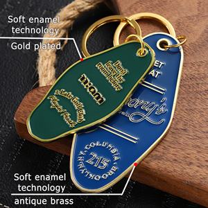 Llavero de Metal de Aleación de Zinc con Logotipo Personalizado de Alta Calidad, Llavero de Latón Dorado y Plateado con Esmalte Colorido 2D, Llavero en Blanco para Hotel y Motel - Product Image 6