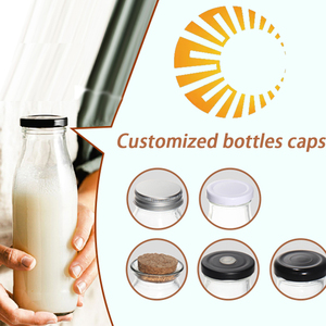 Bán Hot 200ml 250ml 300ml 500ml 1000ml rõ ràng Sữa nước trái cây Thủy Tinh waterbottle tái sử dụng đồ uống sữa chai thủy tinh với vít cap - Product Image 3