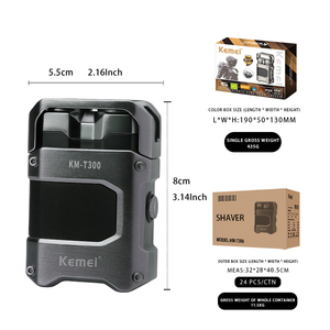 Rasoir électrique pour <span class=keywords><strong>homme</strong></span> KEMEI Km-T300, 600 mAh, 3000 tr/min, double lame, étanche IPX6, design robot cool, mini-<span class=keywords><strong>tondeuse</strong></span> à <span class=keywords><strong>barbe</strong></span>, vente en gros, CE - Product Image 3