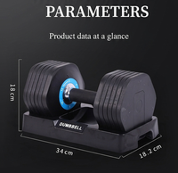 Ensemble d'haltères réglables en acier pour la remise en forme à domicile, pour hommes et femmes, haltères légers de 2 kg à 12 kg