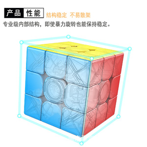 3x3 Cube Mofangjiaoshi meilong Moyu 3x3 <span class=keywords><strong>Magic</strong></span> Cube Stickerless 3x3 tốc độ khối câu đố đồ chơi cho trẻ em giáo dục - Product Image 2