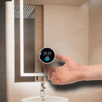 Miroir LED intelligent 5A 12V/24V 60W avec fonction anti-buée IP27, bouton rotatif tactile, écran tactile, interrupteur pour salle de bain et miroir