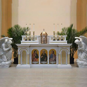 Mesa de <span class=keywords><strong>Altar</strong></span> Religiosa de Mármol Blanco Antiguo para <span class=keywords><strong>Iglesia</strong></span>, Diseño de Fabricante - Product Image 5