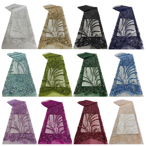 خرز أسود دانتيل قماش فضي أرجواني أخضر كريستال دانتيل قماش إلى المكسيك - Product Image 2