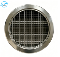 Grille d'aération ronde moderne en acier inoxydable de 200 mm, résistante à la corrosion, à double déflection avec contrôle du volume