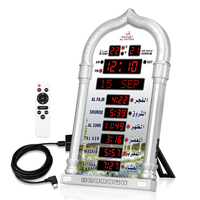Jam Meja Digital LED Azan Factory 4008PRO dengan Kalender untuk Masjid, Jam Adzan untuk Muslim, Jam Dinding