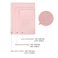 En gros, Couverture de planificateur à anneaux en toile de lin rechargeable, format moyen, pour journal, planificateur ou carnet