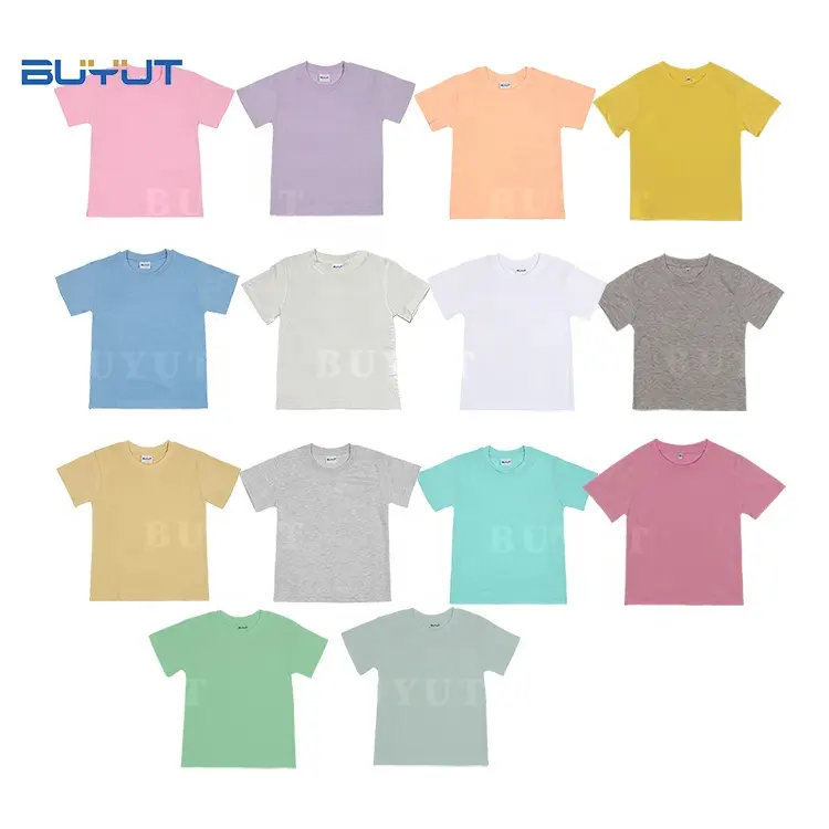 Plain Kids Polyester/95Polyester T-Shirts für Sublimation rohlinge aus China Kurzarm Polyester Casual Plain Dyed