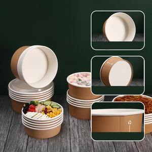 Nhà máy trực tiếp tùy chỉnh logo phân hủy sinh học giấy kraft Bát 500-1450ml Hộp Ăn Trưa chống rò rỉ cho súp salad sử dụng một lần - Product Image 3