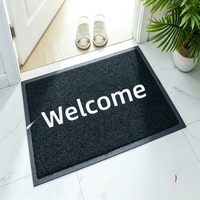 Tapis de bienvenue à boucles en PVC 60x90cm pour usage domestique, lavable et anti-salissures
