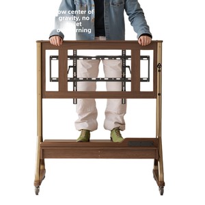 Soporte de <span class=keywords><strong>TV</strong></span> Multifuncional Móvil de Madera Maciza de Estilo Nórdico Moderno con Estantes para Sala de Estar y Dormitorio - Product Image 5
