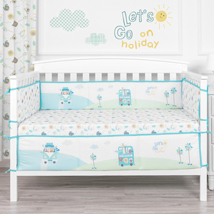Cartoon Animal Bear Gots <strong>Round</strong> Fitted <strong>Crib</strong> Sheet Set 100% Organic Cotton Baby Bed Sheet - Product Image 2
