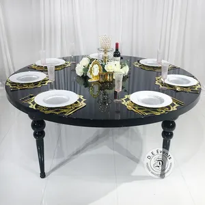 МДФ верхний круглый обеденный стол с гладким каркасом из нержавеющей стали для стильной столовой