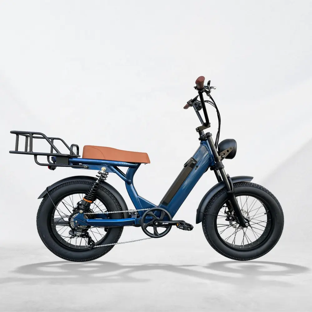 20 인치 레저 Ebike 15Ah 500W 48V 지방 타이어 장거리 전기 자전거 전체 서스펜션 자전거 도시 생활 eBike