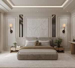 Set <span class=keywords><strong>Letto</strong></span> <span class=keywords><strong>Matrimoniale</strong></span> Moderno di Lusso Imbottito con Struttura in Legno, Disponibile in Pelle e <span class=keywords><strong>Tessuto</strong></span>, con Contenitore, Misure King e Queen - Product Image 6