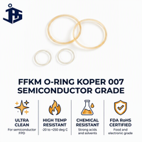 Joint torique FFKM Koper 007 de qualité semi-conductrice -20°C +250°C 70 Shore, ultra-nettoyant, résistant à la chaleur et aux produits chimiques, en perfluoroélastomère