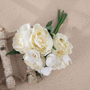 CallaFloral - Ramos de Peonías Artificiales Color Champán, Decoración para Bodas, Ramo de Mano - Product Image 3