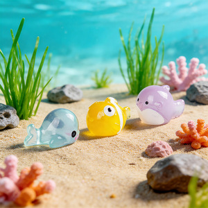 Accesorios de Joyería Creativos y Lindos, Componentes de Resina que Brillan en la Oscuridad, Micropaisaje, Animales Oceánicos, Mini Figuras Lindas para Manualidades - Product Image 2