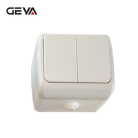 GEYA fábrica personalizada 10A 250V interruptores de pared de PC a prueba de agua estándar europeo IP54 2 Gang 1 manera para uso doméstico